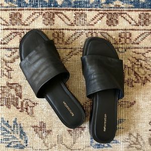 Reformation Black Rue Slide Sandal